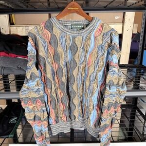 Tundra Men's coogi style 3d knit Abstract Pattern Sweater Size L Canada